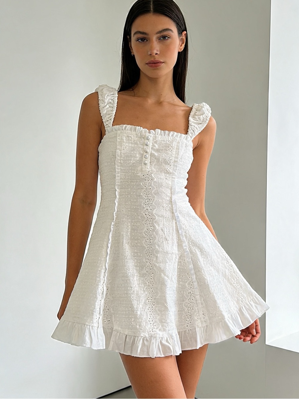 New White Eyelet Ruffle Sundress - Picture 10 of 10